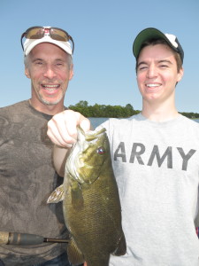 Dad Bill and son Cal Jansen share a Mille Lacs memory